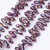 Electroplate Glass Faceted Teardrop Beads Strands EGLA-D014-03-3