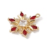 Christmas Theme Brass Micro Pave Cubic Zirconia Pendants X-KK-Z065-01-01G-2