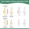 8Pcs 201 Stainless Steel Links & 8Pcs 201 Stainless Steel Pendants STAS-UN0032-38-5