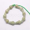 Natural Jade 3-Hole Guru Bead Strands G-K149-02-1
