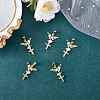 5Pcs Brass Micro Pave Clear Cubic Zirconia Pendants ZIRC-SZ0003-21-3