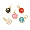 Real 18K Gold Plated Brass Enamel Charms KK-L216-001G-F-1