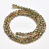 Faceted(32 Facets) Round Half Rainbow Plated Electroplate Glass Beads Strands EGLA-J130-HR15-2