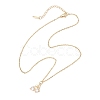 Brass Micro Pave Clear Cubic Zirconia Pendant Necklace NJEW-JN05390-01-3