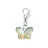 Transparent Glass Butterfly Pendant Decorations HJEW-JM04018-01-4