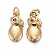 Brass Micro Pave Cubic Zirconia Pendants ZIRC-Z010-13G-1