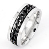 304 Stainless Steel Rotatable Chain Finger Rings for Men FS-WG60CA3-15-1