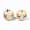 Natural Maple Wood Printed Beads X-WOOD-Q030-36-4