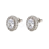 Brass Micro Pave Clear Cubic Zirconia Stud Earrings EJEW-Z128-01P-03-2