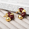C-Shaped Brass Enamel Stud Earrings for Women LS-EJEW-G391-19G-03-1