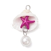 Natural Shell & Dyed Synthetic Turquoise Starfish Pendants PALLOY-JF04123-3