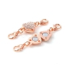 Alloy Crystal Rhinestone Magnetic Clasps ALRI-YW0001-10RG-2