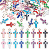 64Pcs 16 Colors CCB Plastic Enamel Pendants CCB-PH0001-23-1
