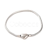 Tarnish Resistant 304 Stainless Steel Round Snake Chain Bracelets with Clasps BJEW-F472-01P-04-1