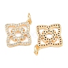 Brass Micro Pave Clear Cubic Zirconia Pendants CU-CBA7BFE-02A-G-2
