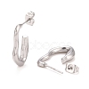 Non-Tarnish 304 Stainless Steel C-shape Stud Earrings EJEW-P197-03P-2