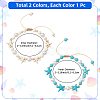 2Pcs 2 Colors Adjustable Dyed Synthetic Turquoise & Shell Pearl Braided Bead Bracelets BJEW-PA0001-04-2