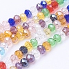 Mixed Electroplate Glass Faceted Rondelle Bead Strands X-EGLA-J047-4x3mm-46-2