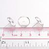 Silver Color Plated Brass Ear Studs Settings X-IFIN-Q005-S-3