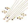 PVD Vacuum Plating Rhinestone Stud Earrings and Pendant Necklaces Sets STAS-C028-01G-1