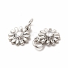 Rack Plating Brass Cubic Zirconia Flower Pendants KK-H436-02P-2