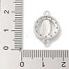 Rack Plating Brass Micro Pave Clear Cubic Zirconia Religion Virgin Mary Connector Charms X-KK-L224-094P-02-3