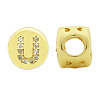 Brass Micro Pave Clear Cubic Zirconia Beads KK-T030-LA843-UX3-2