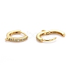 Brass Micro Pave Clear Cubic Zirconia Huggie Hoop Earring Findings X-EJEW-O107-01G-2