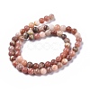 Natural Plum Blossom Jasper Beads Strands G-A163-02-6mm-5