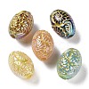 Golden Metal Enlaced Opaque Acrylic Beads OACR-H040-07-1