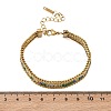 304 Stainless Steel & Glass Wheat Chain Double Layers Bracelets for Women BJEW-F540-08G-04-5