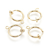 Brass Clip-on Hoop Earrings KK-L169-06G-1