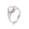Brass Micro Pave Cubic Zirconia Rings RJEW-R146-06E-P-1