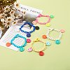 Opaque Acrylic Smiling Face Charm Bracelets BJEW-JB06258-6