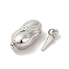 Rhodium Plated 925 Sterling Silver Peanut Bayonet Clasps STER-G038-18P-2