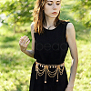 2Pcs 2 Colors Bohemian Alloy Multi-layered Chain Tassel Waist Belly Chains for Women AJEW-HS0001-52-5