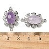 Natural Amethyst Faceted Oval Connector Charms G-G181-06P-04-3