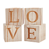 Valentine's Day Natural Wood Candle Holder AJEW-GA0002-72-1