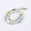 Frosted Natural Flower Amazonite Round Bead Strands G-J363-01-8mm-2