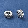 Brass Micro Pave Clear Cubic Zirconia Rondelle European Beads LS-KK-R216-20S-2