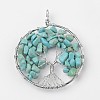 Tree of Life Synthetic Turquoise Big Pendants G-L455-D01-1