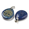 Dyed Natural Lapis Lazuli Teardrop Pendants G-Q175-01D-2