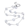304 Stainless Steel Cat Eye Round Beads Handmade Chain Necklaces for Women NJEW-C073-01P-06-4