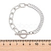 304 Stainless Steel Pave Clear Cubic Zirconia Link Bracelets BJEW-D460-10P-5