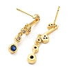 Cubic Zirconia Musical Note Dangle Stud Earrings KK-C026-17G-2