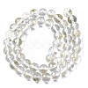 Transparent Spray Painted Glass Bead Strands GLAA-N035-03C-B09-2