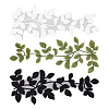 3 Pairs 3 Colors Leaf Polyester Computerized Embroidery Sew on Ornament Accessories DIY-FG0004-38-1