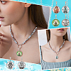 24Pcs 6 Color Hamsa Hand Pattern Glass Pendants GLAA-DC0001-01-6