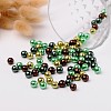 Choc-Mint Mix Pearlized Glass Pearl Beads HY-X006-8mm-04-3