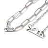 Tarnish Resistant 304 Stainless Steel Paperclip Chains & Cable Chain Bracelet Sets AJEW-U005-05E-P-3